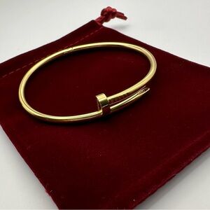Small Model Gold Nail Cuff Bracelet
